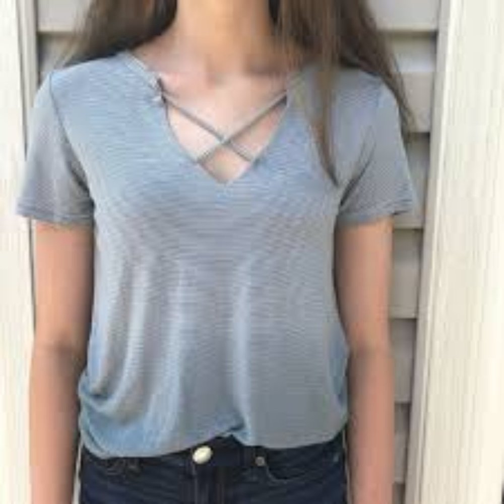 Lilac Criss Cross Tee